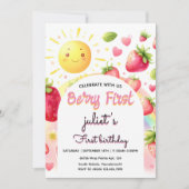 ストロベリーレインボリーファースト1歳 招待状 (正面)