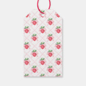 ストロベリーレッドピクニックプレイドギフトラベル ギフトタグ (裏面)