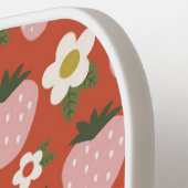 ストロベリーレッドピンクパーソナライズされたピックボールパドル ピックルボールラケット (左詳細)