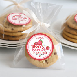 ストロベリーレッドピンクベリースイートベビーシャワー ラウンドシール