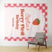 ストロベリーレッドピンクベリー第1誕生日パーティー タペストリー (インサイチュ(横))
