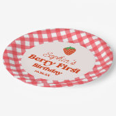 ストロベリーレッドピンクベリー第1誕生日パーティー ペーパープレート (アングル)