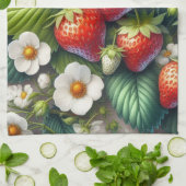 ストロベリーレッドベリーフルーツキッチンタオル キッチンタオル (折り畳み)