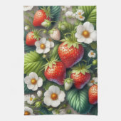 ストロベリーレッドベリーフルーツキッチンタオル キッチンタオル (縦)