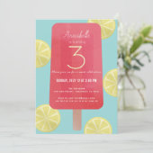 ストロベリーレモネードポプシクルガール誕生日 招待状 (スタンド正面)