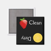 ストロベリーレモンフルーツクリーン汚れた食洗機 マグネット (正面/裏面)