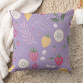 ストロベリーレモン植物模様装飾用クッション クッション (ブランケット)
