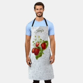 ストロベリーレースパーソナライズされたルックキッチンエプロン エプロン (着用した状態)