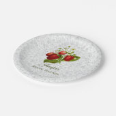 ストロベリーレースパーソナライズされたルック紙プレート ペーパープレート (アングル)