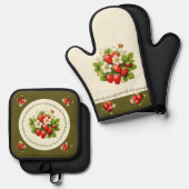 ストロベリーローデングリーンバイエルンルック 鍋つかみ&鍋敷きセット (正面/裏面)