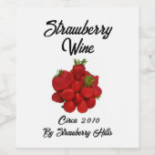 ストロベリーワイン写真の果実 ワインラベル (シングルラベル)
