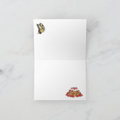 ストロベリーワッフルとバタフライ空白のアート サンキューカード (内部)