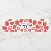 ストロベリーワンバースデーパーティーベリーファーストカスタム ペットボトルラベル (シングルラベル)