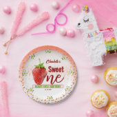 ストロベリーワン第1誕生日紙プレート ペーパープレート (パーティー)