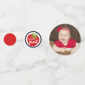 ストロベリーワン誕生日ガールベビー1st最初のパーティー コンフェッティ (正面)