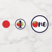 ストロベリーワン誕生日ガールベビー1st最初のパーティー コンフェッティ (裏面)