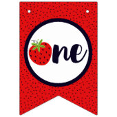 ストロベリーワン誕生日ガールベビー1st最初のパーティー バンティングフラッグ (第2の旗)