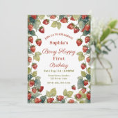 ストロベリーヴィンテージガール1stバースデーフォト 招待状 (スタンド正面)