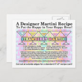 ストロベリー春マルティーニレシピカード葉書 ポストカード (正面/裏面)
