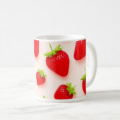 ストロベリー柄の陶器コーヒーマグ コーヒーマグカップ (正面右)