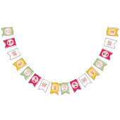 ストロベリー格言ガーデン小さな女の子誕生日 バンティングフラッグ (全)