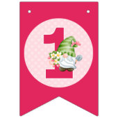 ストロベリー格言ガーデン小さな女の子誕生日 バンティングフラッグ (第2の旗)