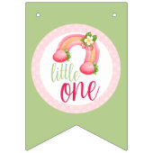 ストロベリー格言ガーデン小さな女の子誕生日 バンティングフラッグ (第1の旗)