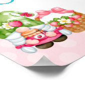 ストロベリー格言ガーデン小さな女の子誕生日 ポスター (角)