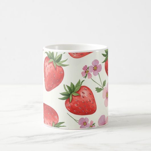 ストロベリー水彩マグカップ コーヒーマグカップ (中央)