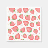 ストロベリー紙ナプキンズベリーファースト誕生日 スタンダードカクテルナプキン (正面)