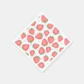 ストロベリー紙ナプキンズベリーファースト誕生日 スタンダードカクテルナプキン (角)