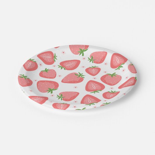 ストロベリー紙プレートベリーファースト誕生日 ペーパープレート (アングル)