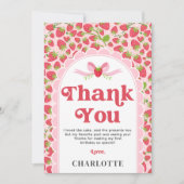 ストロベリー誕生日サンキューカード- 5 x 7 サンキューカード (正面)