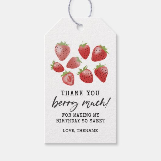 ストロベリー誕生日サンキューラベル・ベリースウィート ギフトタグ (正面)