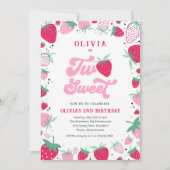 ストロベリー誕生日ツスイートベリーバースデーパーティー 招待状 (正面)