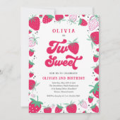 ストロベリー誕生日ツスイートベリーバースデーパーティー 招待状 (正面)