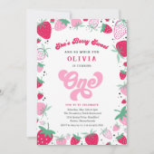 ストロベリー誕生日ベリースウィートバースデーパーティー 招待状 (正面)