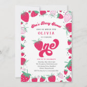 ストロベリー誕生日ベリースウィートバースデーパーティー 招待状 (正面)