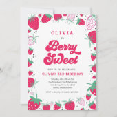 ストロベリー誕生日ベリースウィートバースデーパーティー 招待状 (正面)