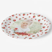 ストロベリー誕生日写真 ペーパープレート (アングル)