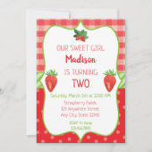 ストロベリー誕生日招待状ベリースウィートパーティー 招待状 (正面)