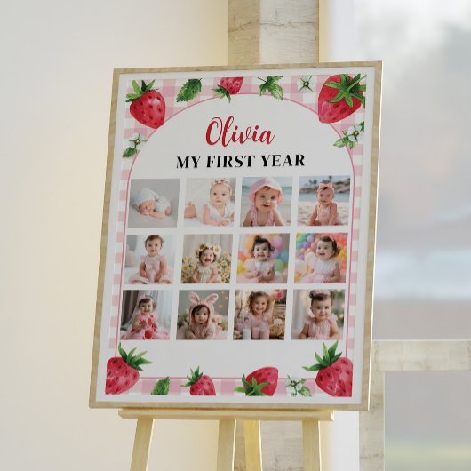 ストロベリー誕生日12フォトマイルストーンポスター ポスター