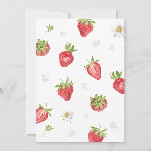 ストロベリー1stガールベリーファースト誕生日 招待状 (裏面)