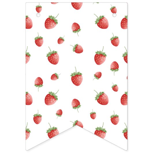 ストロベリー1stバースデーベリーの最初の写真 バンティングフラッグ (第1の旗)