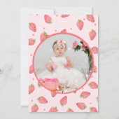 ストロベリー1stバースデーベリーの最初の写真 招待状 (裏面)