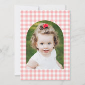 ストロベリー1stバースデーベリーの最初の写真 招待状 (裏面)