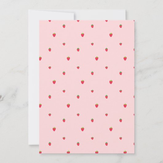 ストロベリー1stバースデーベリースイートピンク誕生日 招待状 (裏面)