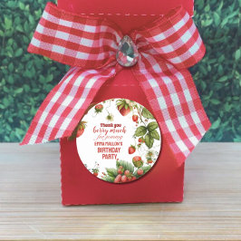 ストロベリー1stバースデーベリーファースト招待状 ラウンドシール