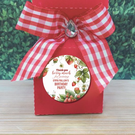 ストロベリー1stバースデーベリーファースト招待状 ラウンドシール