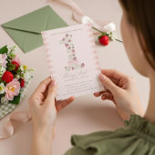 ストロベリー1stバースデーベリーファースト誕生日写真 招待状